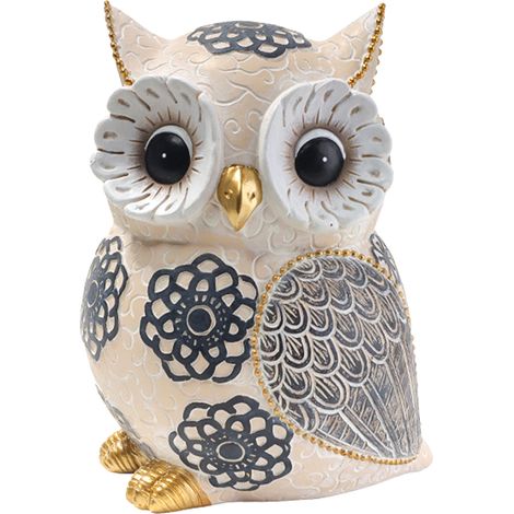 Figurine Statue Hibou Décorative Résine Animale Européenne, Décor Maison Bureau TV, Cadeau Créatif Craft (Hauteur 20cm, Lot Unique) (1/4)