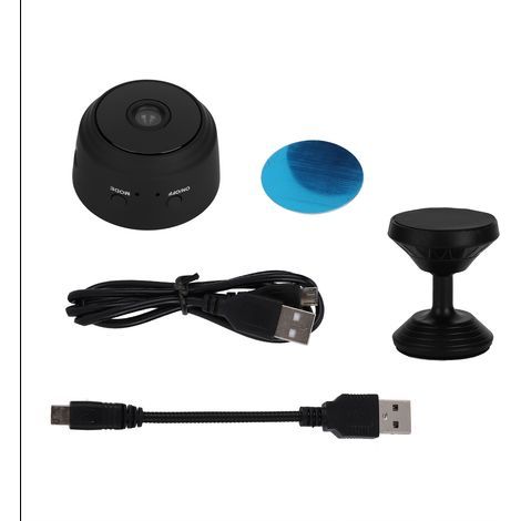 Caméra Mini WiFi A9, Surveillance à Distance par APP, Vision Nocturne IR 1080P, Caméra Sans Fil, Système de Sécurité Domestique Noir (1/5)