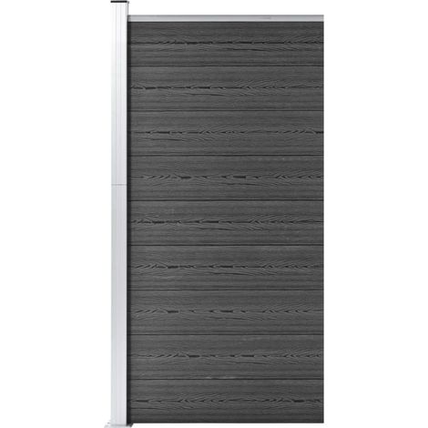 vidaXL Pannello di Recinzione in WPC 95x186 cm Nero