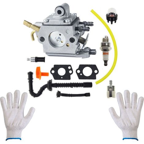 Passend für STIHL MS192T Zama Vergaser C1Q-S257A 1137-120-0650, kompatibel mit Kettensägen. Ein Paar Handschuhe ist im Lieferumfang enthalten.