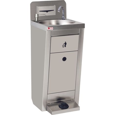 LAVE-MAINS AUTONOME INOX 304 COMMANDE PAR PEDALE - L2G (1/2)