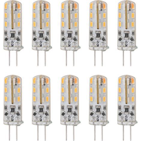 Ampoules LED G4 1.5W DC12V Blanc Chaud 3000K 110LM Bi Pin 10 pièces pour éclairage cabinet jardin cour (1/5)