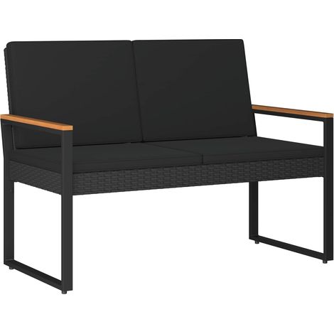 Banco de exterior Negro 107 x 61 x 80 cm ratán sintético vidaXL
