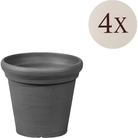 Lou-Objekte: 4 Vasen-Set, Strukturlack Made in Italy, Strukturmaterial in Anthrazitschwarz (1/3)