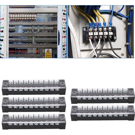 Die TB-1510 10-poligen Stromverbinder werden im 5er-Pack inklusive Anschlussklemmen und Jumpern geliefert. 15 A, 600 V (1/5)