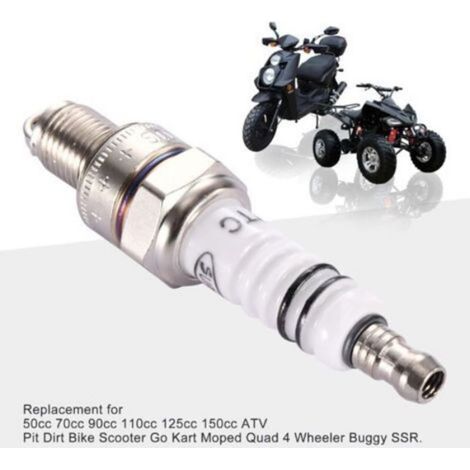 Bougie d'allumage moto - Modèle A7TC - Compatibilité 50cc à 150cc - Résistance à l'érosion - Performance moteur optimale (1/5)