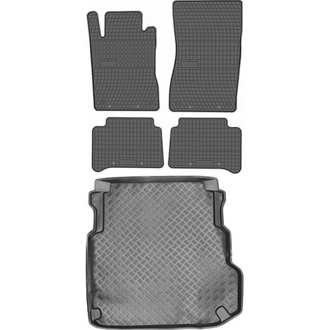 Juego de alfombrillas de goma para coche y alfombrilla para maletero para Mercedes Clase E W211 Sedán (2002-2009).