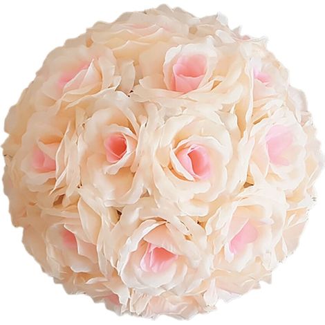 Bola de rosa artificial realista de 15 cm, de color rosa claro, ideal para la decoración de centros de mesa de bodas y fiestas, a juego con la temática de la novia.