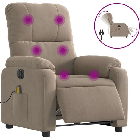 Maison Exclusive - Massagesessel Elektrisch Taupe Mikrofasergeweb