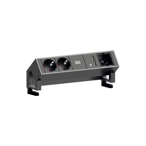 Bachmann multiprise escritorio2 cargador usb y 2 x schuko