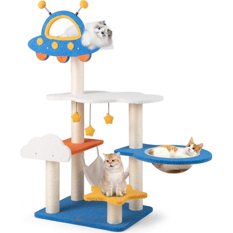 Albero per gatti tema spaziale posatoio UFO torre interno capsula spaziale pali sisal (1/5)