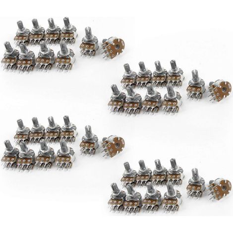 40 potentiomètres linéaires à double axe moleté réglables par le haut, 50K ohms, B50K. (1/3)