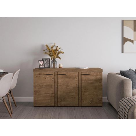 AX LIVING Sideboard Wohnzimmer Spacoro 3T – Modern in Eiche Lefkas