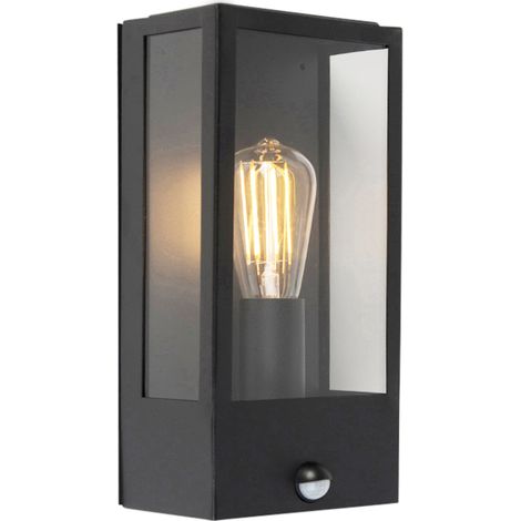 Outdoor Wall Light Black with Motion Sensor IP44 - Rotterdam
