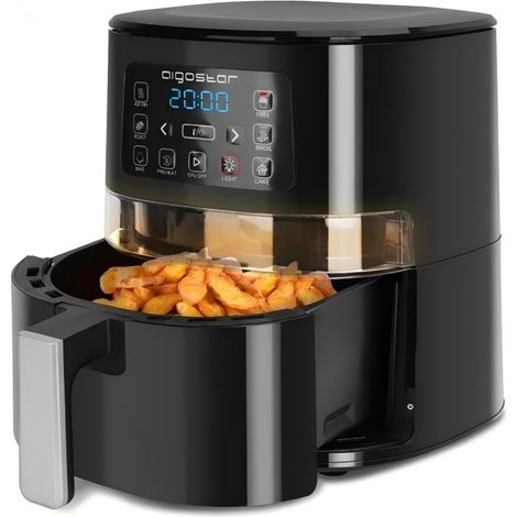 Friteuse sans huile Aigostar 1600 W 4 L, écran tactile intelligent, interrupteur de sécurité à micro-réglage, pour usage domestique (1/2)