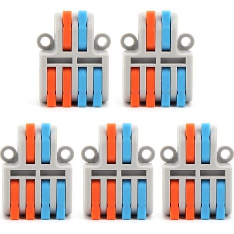 Connecteur d'écrou à levier, assortiment rapide, épissure compacte pour fil dur/souple 250V/4KV 32A, 5 pièces (1/5)