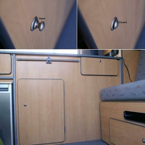 VURAHOME - 20 mm Bouton poussoir Verrou armoire Loquet sans clé 5pcs, Bouton de porte placard Serrure de meuble Fermoir pour RV caravane tiroir camping-car (blanc) (1/4)