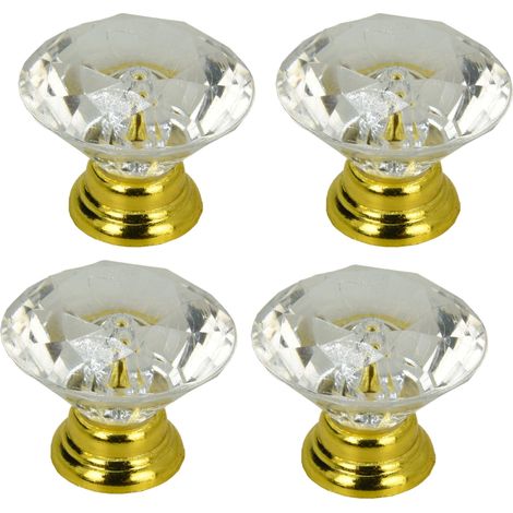 x Runde Möbelknöpfe Diamant Gold (1/5)