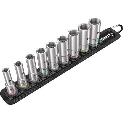 Set de 9 llaves de vaso largas Zyklop 3/8" WERA Belt B Deep 1 (1/2)