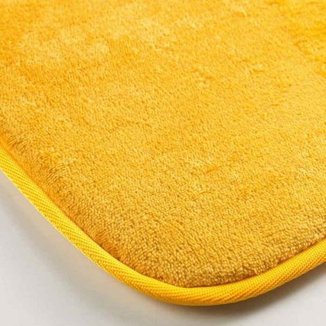 Tapis doux flanelle 50 x 80 cm jaune (1/5)