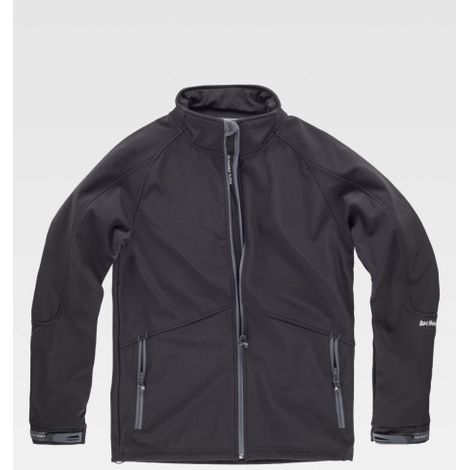 Softshell liso con presillas a contraste. Cuello alto con cinta personalizada cubrecosturas en el interior RN2010002 XL Negro (1/5)