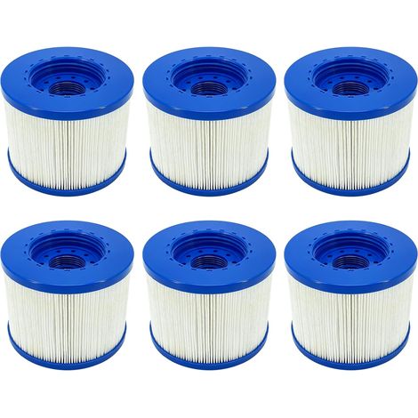 Filtre Spa - 105 mm x 82 mm - Diamètre Trou 60 mm - Pour Spa Gonflable - Cartouche à Vis - Lot de 6