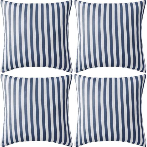 vidaXL Cuscini da Esterno 4 pz Stampa a Righe 45x45 cm Blu