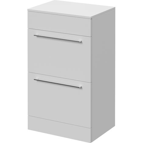 Napoli 390 Gloss White 500mm 2 Drawer Vanity Unit for Countertop Basins - 500mm - Chrome 320mm Handle
