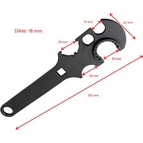 Chiave di smontaggio ad alta durezza, grande chiave in metallo, chiave combinata multifunzionale per smontaggio e serraggio all'aperto, struttura in acciaio resistente. (1/3)