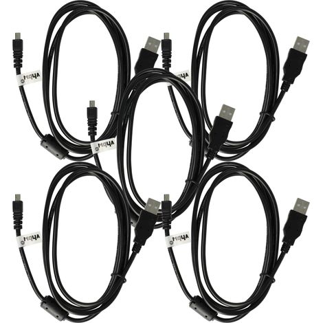 vhbw 5x USB-Kabel kompatibel mit Konica Minolta Dimage X60, Z5, Z3, E323, Z6, Z10 Kamera, Camcorder - Datenkabel, 150 cm (1/5)