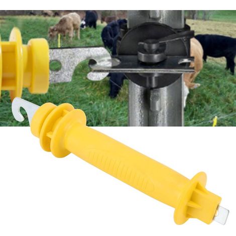 Manipulateur pour Clôture Électrique avec Grip Bar Insulé PE et Crochet Métallique pour Ferme et Pasture, 22x4.5cm (1/5)