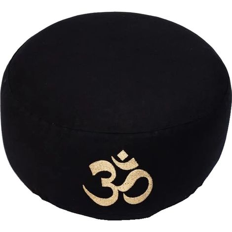 Coussin de Méditation Symbole Om or brodé en coton BIO (1/3)