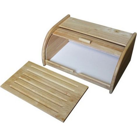 Boite à pain + planche hévéa 40x18x27cm (EM.263) METALTEX - 69043510080