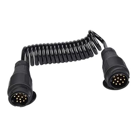 Câble rallonge remorque 13 Broches 3M Spirale, câble remorque 13 Broches vers Prise remorque 13 Broches, connecteur remorque 13 Broches pour Voiture Camion Caravane Camping-Car (1/5)
