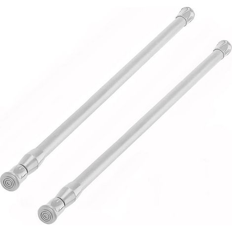 Coppia 2 bastone per tenda da finestra con molla a pressione asta telescopica A108 allungabile da 30 a 50 cm