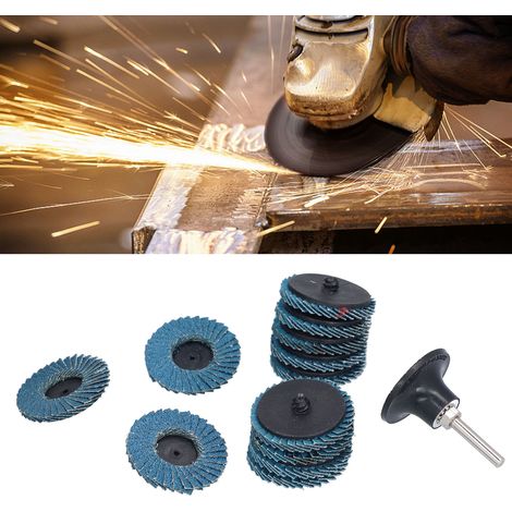 Ensemble de 31 pièces comprenant des ponceuses à lamelles bleues de grains 40, 60 et 80, et des meules à lamelles rotatives de 5 cm pour meubles. (1/5)