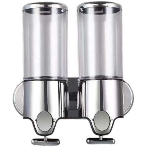 QORVA-Lot de 2 distributeurs de savon mural de 500 ml - Distributeur de savon manuel pour désinfectant - Distributeur de shampooing et de gel douche pour toilettes, salle de bain, cuisine, hôtel, bure
