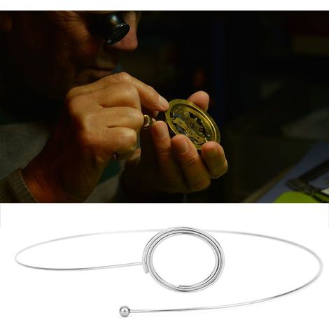 Loupe de précision 5 pièces, outil d'horloger, fil rond argenté, périmètre réglable, acier allié durable (1/5)