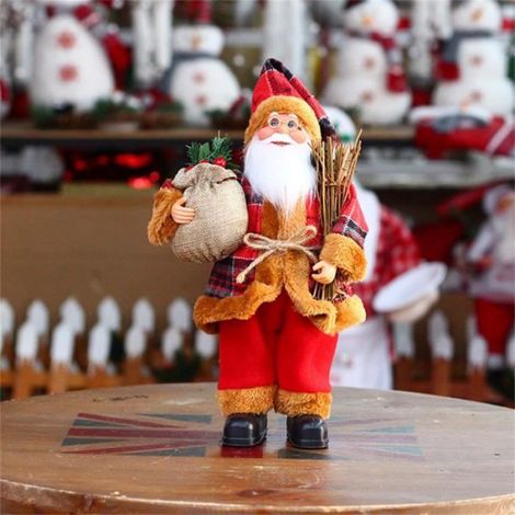Figurine Père Noël - 30 cm x 17 cm x 10 cm - Décor Festif Bureau Bibliothèque Vitrine - 1 Pièce (1/4)