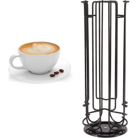 Porte-capsules de café Dolce Gusto 24, présentoir rotatif et support de rangement, noir. (1/5)