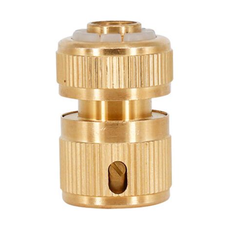 Laiton Raccord d'arrosage Rapides pour Tuyau, Raccord d'Arrosage Aquastop 13 mm (1/2'') et 15 mm (5/8") - Pack de 2， (1/5)