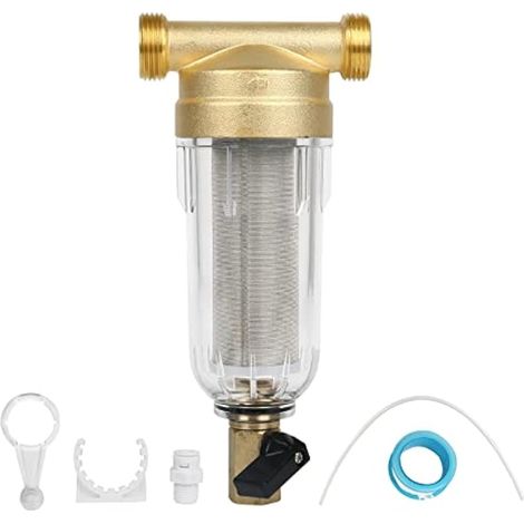 Filtre à eau réutilisable, filtre à eau Spin Down pour sédiments, filtre fin rinçable, pré-filtre à eau, filtre à sédiments pour tuyau d'eau de puits (filetage 3/4") (1/5)
