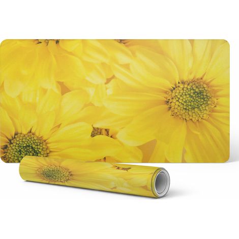 Alfombrilla protectora antideslizante para escritorio con estampado de girasoles, 100x50 cm.