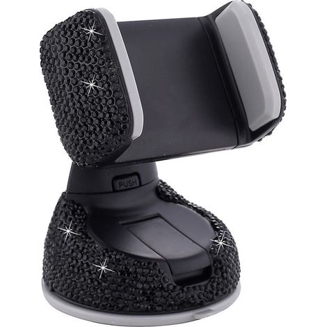 1 Support téléphone voiture strass, fixation pare-brise tableau de bord, rotation 360°, largeur ajustable 5,8-7,8cm, compatible smartphone GPS (1/5)