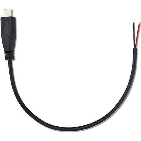 Câble d'alimentation USB C Pigtail 2 broches, fil nu 22AWG, supporte la charge 5V 3A (1/5)