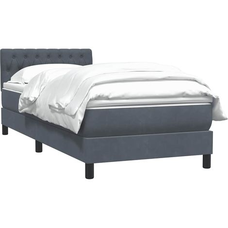 Boxspringbett mit Matratze Dunkelgrau 80x220 cm Samt vidaXL