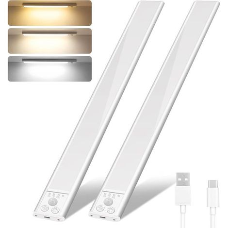 Lampe LED - KZQ - 2 Pcs - Détecteur de mouvement - Rechargeable USB - Tricolore (1/5)