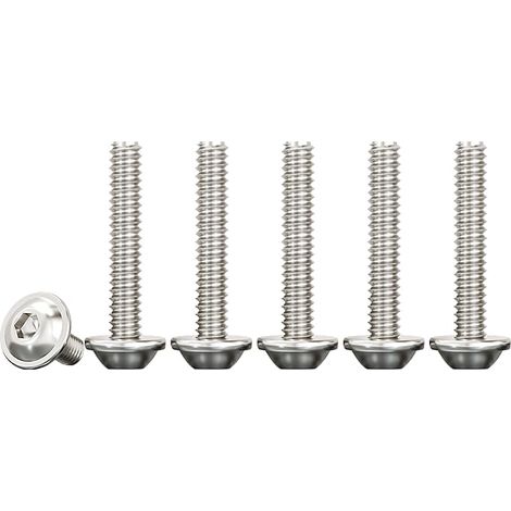 Vis à Tête Bombée avec Bride, M3x25mm Vise de Serrure Boulons à Six Pans Creux Acier Inoxydable A2 V2A à Métaux pour Les Connexions Mécaniques, 50 Pièces (1/5)