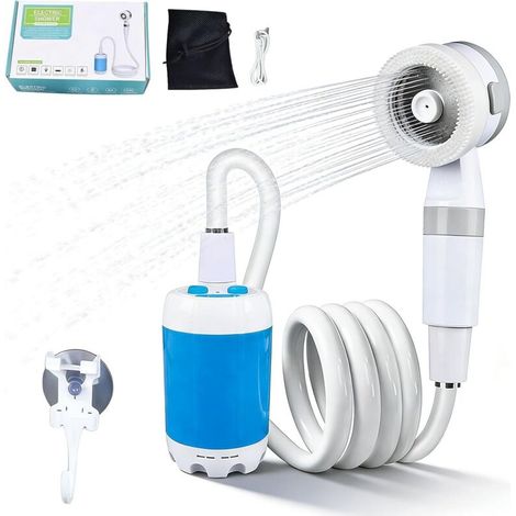 Douche Portable - Batterie 6000 mAh - Débit 5 L/min - Double Jet - Pour Camping Extérieur - 1 Pièce (1/5)