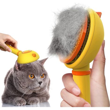 Spazzola autopulente per cani e gatti a pelo lungo o corto per districare e massaggiare - accessorio per la toelettatura - Crezuo